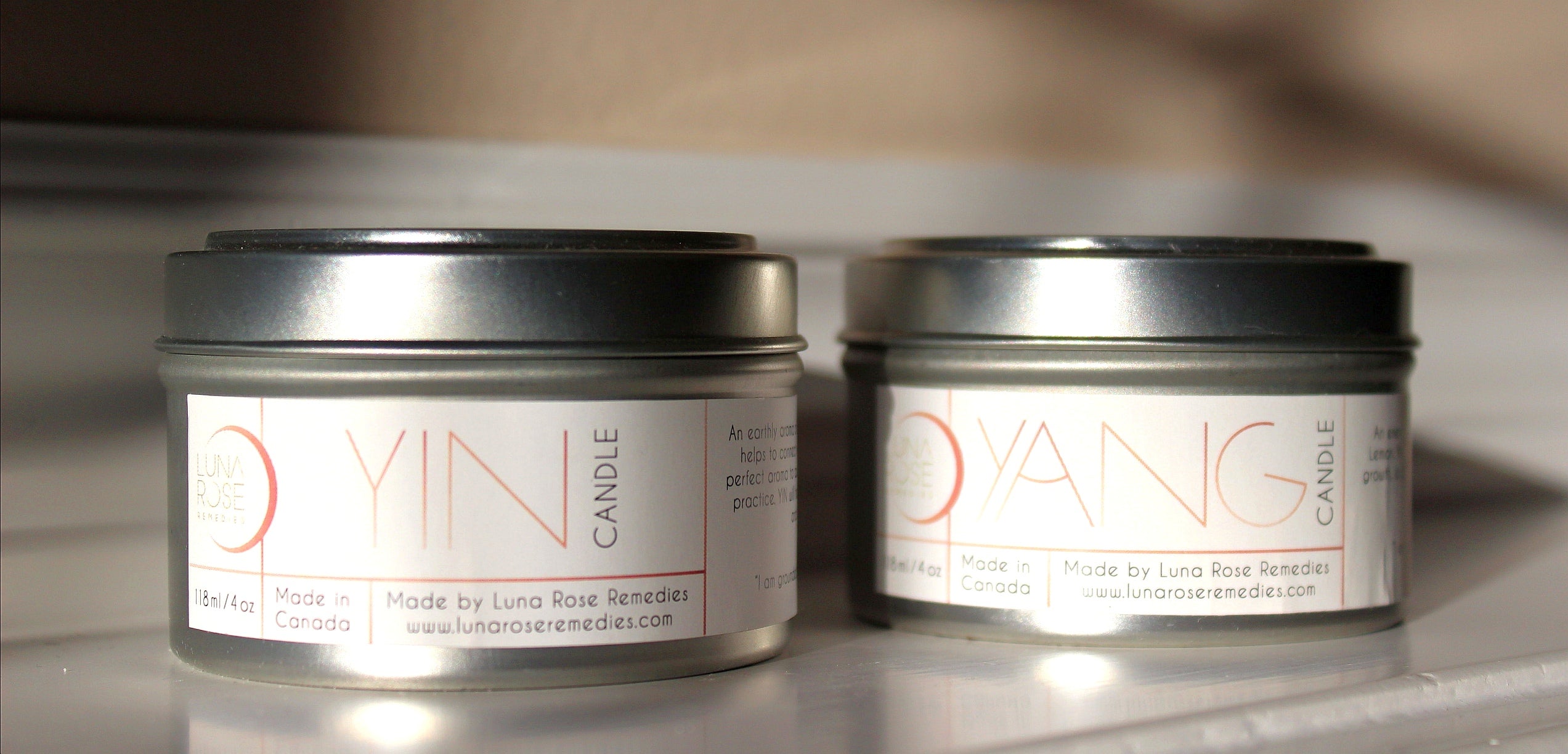 YIN & YANG Essential Oil Candles - Set of Two - Luna Rose Remedies